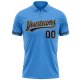 Custom Powder Blue Navy-Old Gold Performance Vapor Golf Polo Shirt